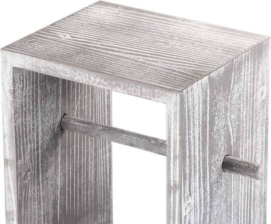 Rustic White Toilet Paper Dispenser with Storage & Drawer